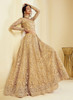 Beautiful Beige Golden Pearl Embroidered Wedding Lehenga Choli