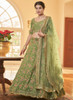 Beautiful Green Multi Zari Embroidery Wedding Silk Lehenga