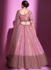 Beautiful Rose Pink Multi Embroidery Wedding Lehenga Choli