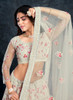 Beautiful Pearl White Multi Embroidery Silk Wedding Lehenga Choli