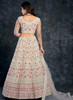 Beautiful Pearl White Multi Embroidery Silk Wedding Lehenga Choli