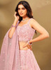 Beautiful Pink Handwork Embroidery Georgette Lehenga Choli