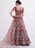 Beautiful Cherry Red Ombré Zarkan Embroidery Wedding Lehenga Choli