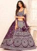 Beautiful Wine Handwork Embroidery Net Lehenga Choli