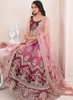 Beautiful Magenta Ombré Multi Embroidery Wedding Lehenga Choli With Belt