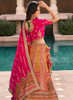 Beautiful Pink Multi Embroidery Wedding Lehenga Choli With Belt