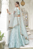 Beautiful Ice Blue Mirror Work Wedding Lehenga Choli