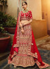 Beautiful Red And Golden Multi Embroidered Wedding Lehenga Choli