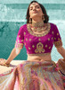 Beautiful Purple Multi Embroidery Wedding Lehenga Choli With Belt