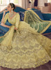 Beautiful Lime Yellow Multi Embroidery Wedding Lehenga Choli