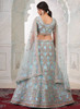 Beautiful Firozi Blue Multi Embroidery Wedding Lehenga Choli