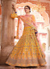 Beautiful Yellow Multi Zari Embroidered Wedding Lehenga Choli