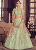 Beautiful Mint Green Multi Embroidery Wedding Lehenga Choli