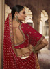 Beautiful Cream Red Embroidery Viscose Lehenga Choli