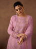 Beautiful Purple Designer Embroidered Organza Pant Suit