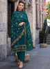 Beautiful Turquoise Multi Embroidered Pakistani Pant Style Suit