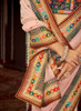 Beautiful Baby Pink Multi Embroidered Designer Georgette Saree