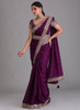 Beautiful Purple Sequence Embroidery Silk Saree With Belt