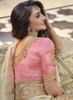 Beautiful Off White And Pink Embroidered Party Wear Saree
