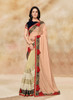 Beautiful Blue And Beige Embroidered Party Wear Saree