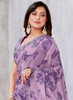 Beautiful Lavender Sequence Embroidery Georgette Jacquard Saree