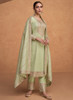 Beautiful Green Kashida Embroidery Traditional Salwar Kameez