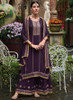 Beautiful Purple Traditional Embroidery Wedding Palazzo Suit