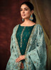 Beautiful Turquoise Sequence Embroidery Pant Style Suit
