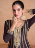 Beautiful Brown Designer Embroidery Wedding Gharara Suit