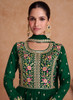 Beautiful Dark Green Sequence Embroidery High Slit Palazzo Suit