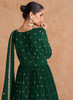 Beautiful Dark Green Sequence Embroidery High Slit Palazzo Suit