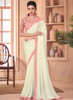 Beautiful Pearl White Sequence Embroidery Traditional Wedding Saree