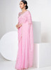 Beautiful Pink Embroidery Organza Silk Saree