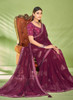 Beautiful Magenta Designer Georgette Embroidered Festive Saree