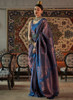 Beautiful Cobalt Blue Zari Weaved Jacquard Silk Saree