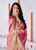 Beautiful Pink Embellished Banarasi Silk Saree