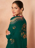 Beautiful Dark Green Multi Embroidery Traditional Gharara Style Suit