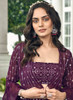 Beautiful Purple Sequence Embroidery Jacket Style Palazzo Suit