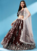 Beautiful Deep Maroon Multi Embroidery Wedding Lehenga Choli