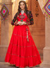 Beautiful Red And Black Kutchi Embroidered Rajwadi Chaniya Choli