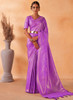 Beautiful Bright Purple Brocade Detailed Kanjivaram Silk Saree