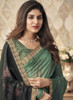Beautiful Green Two Tone Digital Floral Printed Silk Saree