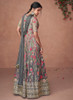 Beautiful Grey Multi Designer Embroidered Printed Anarkali Gown