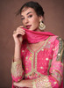 Beautiful Pink Multi Designer Embroidered Printed Anarkali Gown