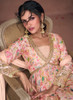 Beautiful Peach Multi Designer Embroidered Printed Anarkali Gown