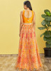 Beautiful Orange Multi Embroidery Printed Lehenga Choli