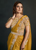 Beautiful Yellow Sequence And Appliqu Embroidery Wedding Saree