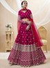 Beautiful Hot Pink Mirror Work Embroidery Wedding Lehenga Choli