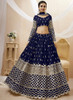 Beautiful Blue Mirror Work Embroidery Wedding Lehenga Choli