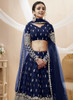 Beautiful Blue Mirror Work Embroidery Wedding Lehenga Choli